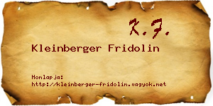 Kleinberger Fridolin névjegykártya